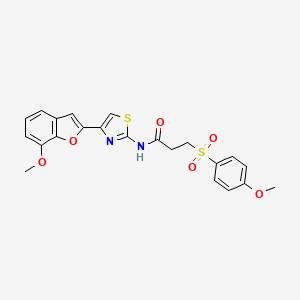 N-(4-(7-methoxybenzofuran-2-yl)thiazol-2-yl)-3-((4-methoxyphenyl)sulfonyl)propanamide