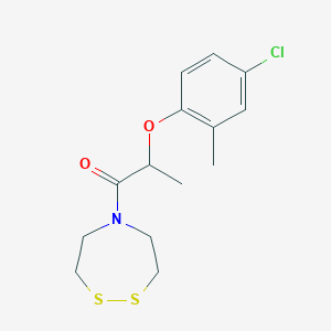 2-(4-Chloro-2-methylphenoxy)-1-(1,2,5-dithiazepan-5-yl)propan-1-one