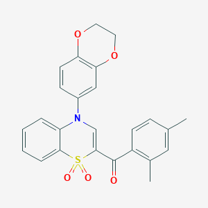 molecular formula C25H21NO5S B2880287 [4-(2,3-二氢-1,4-苯并二氧杂环-6-基)-1,1-二氧化-4H-1,4-苯并噻嗪-2-基](2,4-二甲基苯基)甲苯酮 CAS No. 1114649-24-9