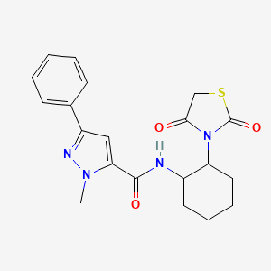 N-(2-(2,4-dioxothiazolidin-3-yl)cyclohexyl)-1-methyl-3-phenyl-1H-pyrazole-5-carboxamide