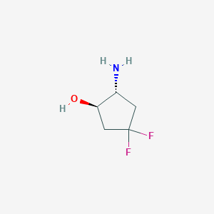 molecular formula C5H9F2NO B2880290 (1R,2R)-2-Amino-4,4-difluorocyclopentan-1-ol CAS No. 1902951-20-5