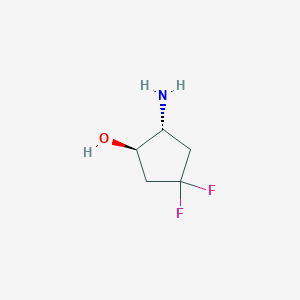 molecular formula C5H9F2NO B2880290 (1R,2R)-2-氨基-4,4-二氟环戊醇 CAS No. 1902951-20-5