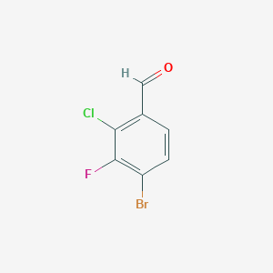 molecular formula C7H3BrClFO B2880292 4-溴-2-氯-3-氟苯甲醛 CAS No. 1780699-03-7