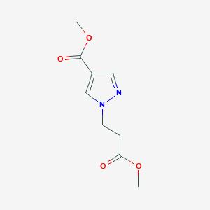 molecular formula C9H12N2O4 B2880297 methyl 1-(3-methoxy-3-oxopropyl)-1H-pyrazole-4-carboxylate CAS No. 1174836-98-6