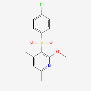 molecular formula C14H14ClNO3S B2880302 4-Chlorophenyl 2-methoxy-4,6-dimethyl-3-pyridinyl sulfone CAS No. 339111-98-7