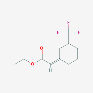 molecular formula C11H15F3O2 B2880304 乙酸 2-[(1Z)-3-(三氟甲基)环己亚甲基]乙酯 CAS No. 2155873-16-6