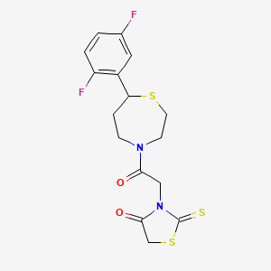 molecular formula C16H16F2N2O2S3 B2880305 3-(2-(7-(2,5-Difluorophenyl)-1,4-thiazepan-4-yl)-2-oxoethyl)-2-thioxothiazolidin-4-one CAS No. 1706059-93-9