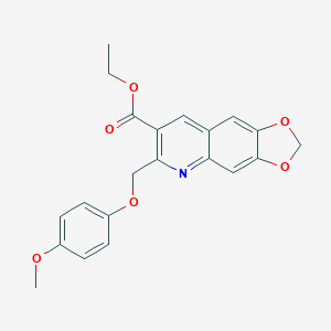 molecular formula C21H19NO6 B288031 Ethyl6-[(4-methoxyphenoxy)methyl][1,3]dioxolo[4,5-g]quinoline-7-carboxylate 