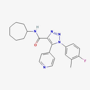 molecular formula C22H24FN5O B2880315 1-(4-isopropylphenyl)-3-(piperidin-1-ylcarbonyl)-7,8-dihydroquinoline-2,5(1H,6H)-dione CAS No. 1251689-65-2