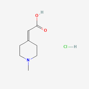 molecular formula C8H14ClNO2 B2880323 2-(1-Methylpiperidin-4-ylidene)acetic acid hydrochloride CAS No. 676341-72-3