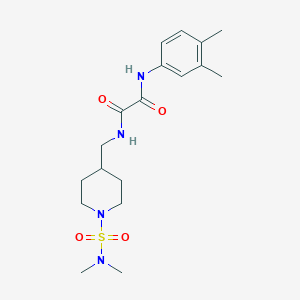 molecular formula C18H28N4O4S B2880329 N1-(3,4-dimethylphenyl)-N2-((1-(N,N-dimethylsulfamoyl)piperidin-4-yl)methyl)oxalamide CAS No. 2034376-24-2