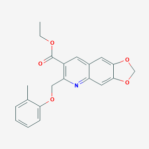 molecular formula C21H19NO5 B288033 Ethyl 6-[(2-methylphenoxy)methyl]-[1,3]dioxolo[4,5-g]quinoline-7-carboxylate 