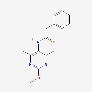 molecular formula C15H17N3O2 B2880330 N-(2-甲氧基-4,6-二甲基嘧啶-5-基)-2-苯基乙酰胺 CAS No. 1798523-97-3