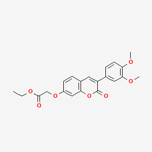 molecular formula C21H20O7 B2880333 ethyl 2-((3-(3,4-dimethoxyphenyl)-2-oxo-2H-chromen-7-yl)oxy)acetate CAS No. 869080-42-2