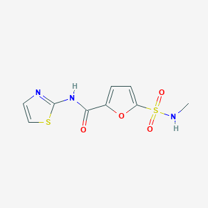 molecular formula C9H9N3O4S2 B2880336 5-(N-甲基磺酰氨基)-N-(噻唑-2-基)呋喃-2-甲酰胺 CAS No. 1147663-58-8