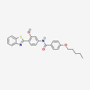 molecular formula C25H24N2O3S B2880338 N-[4-(1,3-benzothiazol-2-yl)-3-hydroxyphenyl]-4-(pentyloxy)benzamide CAS No. 681228-57-9