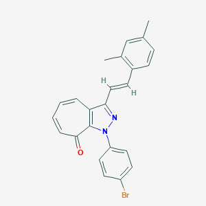 molecular formula C24H19BrN2O B288034 1-(4-bromophenyl)-3-[2-(2,4-dimethylphenyl)vinyl]cyclohepta[c]pyrazol-8(1H)-one 