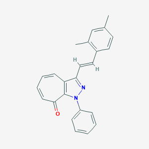 molecular formula C24H20N2O B288035 3-[2-(2,4-dimethylphenyl)vinyl]-1-phenylcyclohepta[c]pyrazol-8(1H)-one 