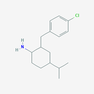 molecular formula C16H24ClN B2880353 2-[(4-Chlorophenyl)methyl]-4-(propan-2-yl)cyclohexan-1-amine CAS No. 1406513-68-5