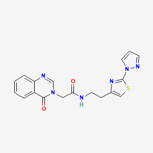 N-(2-(2-(1H-pyrazol-1-yl)thiazol-4-yl)ethyl)-2-(4-oxoquinazolin-3(4H)-yl)acetamide