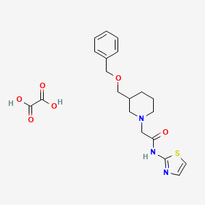 molecular formula C20H25N3O6S B2880355 2-(3-((苄氧基)甲基)哌啶-1-基)-N-(噻唑-2-基)乙酰胺草酸盐 CAS No. 1351584-63-8