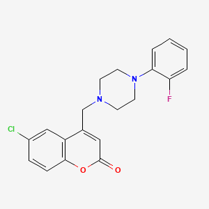 molecular formula C20H18ClFN2O2 B2880363 6-chloro-4-((4-(2-fluorophenyl)piperazin-1-yl)methyl)-2H-chromen-2-one CAS No. 919735-60-7