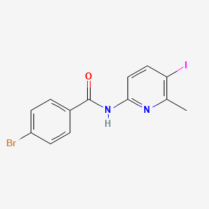 molecular formula C13H10BrIN2O B2880366 4-bromo-N-(5-iodo-6-methylpyridin-2-yl)benzamide CAS No. 741275-04-7