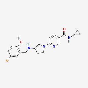 6-{3-[(5-bromo-2-hydroxybenzyl)amino]-1-pyrrolidinyl}-N~3~-cyclopropylnicotinamide