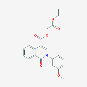 molecular formula C21H19NO6 B2880379 2-Ethoxy-2-oxoethyl 2-(3-methoxyphenyl)-1-oxo-1,2-dihydroisoquinoline-4-carboxylate CAS No. 1029747-66-7