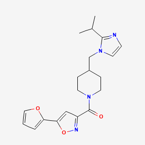 (5-(furan-2-yl)isoxazol-3-yl)(4-((2-isopropyl-1H-imidazol-1-yl)methyl)piperidin-1-yl)methanone