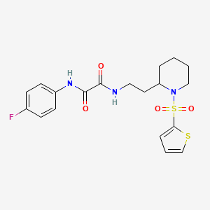 N1-(4-fluorophenyl)-N2-(2-(1-(thiophen-2-ylsulfonyl)piperidin-2-yl)ethyl)oxalamide