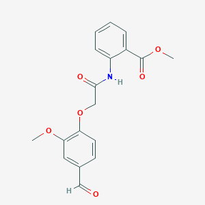 molecular formula C18H17NO6 B2880384 Methyl 2-{[(4-formyl-2-methoxyphenoxy)acetyl]amino}benzoate CAS No. 881582-85-0