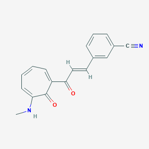 3-{3-[6-(Methylamino)-7-oxo-1,3,5-cycloheptatrien-1-yl]-3-oxo-1-propenyl}benzonitrile