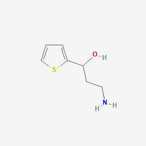 molecular formula C7H11NOS B2880395 3-氨基-1-(噻吩-2-基)丙醇 CAS No. 65653-31-8