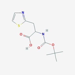 molecular formula C11H16N2O4S B2880397 2-{[(叔丁氧羰基)氨基]-3-(1,3-噻唑-2-基)丙酸 CAS No. 879502-02-0