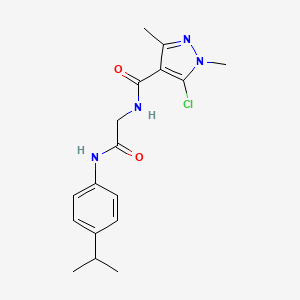 molecular formula C17H21ClN4O2 B2880399 5-chloro-N-[2-(4-isopropylanilino)-2-oxoethyl]-1,3-dimethyl-1H-pyrazole-4-carboxamide CAS No. 955976-68-8