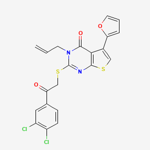 2-[2-(3,4-Dichlorophenyl)-2-oxoethyl]sulfanyl-5-(furan-2-yl)-3-prop-2-enylthieno[2,3-d]pyrimidin-4-one