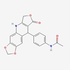 N-[4-(8-oxo-5,6,8,9-tetrahydro[1,3]dioxolo[4,5-g]furo[3,4-b]quinolin-9-yl)phenyl]acetamide