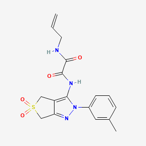 molecular formula C17H18N4O4S B2880409 N1-allyl-N2-(5,5-dioxido-2-(m-tolyl)-4,6-dihydro-2H-thieno[3,4-c]pyrazol-3-yl)oxalamide CAS No. 899994-74-2