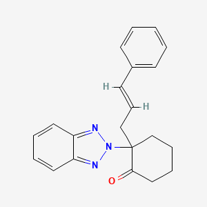 molecular formula C21H21N3O B2880412 2-(benzotriazol-2-yl)-2-[(E)-3-phenylprop-2-enyl]cyclohexan-1-one CAS No. 516519-69-0
