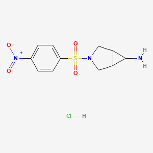 molecular formula C11H14ClN3O4S B2880414 3-(4-Nitrobenzenesulfonyl)-3-azabicyclo[3.1.0]hexan-6-amine hydrochloride CAS No. 1795534-33-6