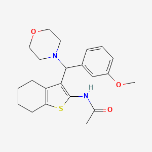molecular formula C22H28N2O3S B2880415 N-(3-((3-methoxyphenyl)(morpholino)methyl)-4,5,6,7-tetrahydrobenzo[b]thiophen-2-yl)acetamide CAS No. 618401-98-2