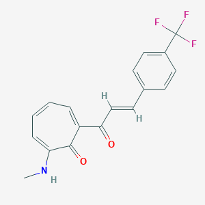 molecular formula C18H14F3NO2 B288042 2-(Methylamino)-7-{3-[4-(trifluoromethyl)phenyl]acryloyl}-2,4,6-cycloheptatrien-1-one 