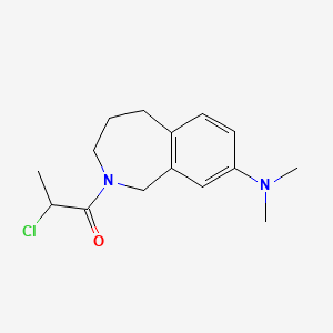 molecular formula C15H21ClN2O B2880420 2-Chloro-1-[8-(dimethylamino)-1,3,4,5-tetrahydro-2-benzazepin-2-yl]propan-1-one CAS No. 2411220-69-2