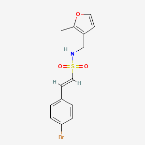 molecular formula C14H14BrNO3S B2880421 (E)-2-(4-溴苯基)-N-[(2-甲基呋喃-3-基)甲基]乙烯磺酰胺 CAS No. 1798417-40-9