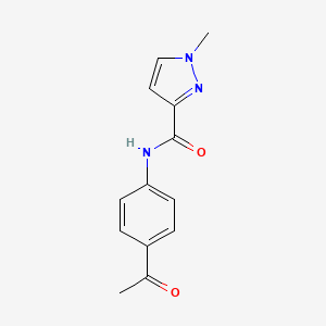 molecular formula C13H13N3O2 B2880427 N-(4-acetylphenyl)-1-methyl-1H-pyrazole-3-carboxamide CAS No. 1052632-59-3