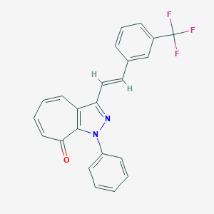 molecular formula C23H15F3N2O B288043 1-phenyl-3-{2-[3-(trifluoromethyl)phenyl]vinyl}cyclohepta[c]pyrazol-8(1H)-one 