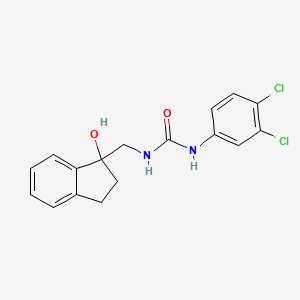 molecular formula C17H16Cl2N2O2 B2880432 1-(3,4-dichlorophenyl)-3-((1-hydroxy-2,3-dihydro-1H-inden-1-yl)methyl)urea CAS No. 1396747-03-7