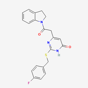 2-((4-fluorobenzyl)thio)-6-(2-(indolin-1-yl)-2-oxoethyl)pyrimidin-4(3H)-one