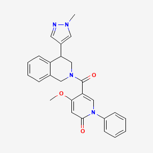 molecular formula C26H24N4O3 B2880437 4-甲氧基-5-(4-(1-甲基-1H-吡唑-4-基)-1,2,3,4-四氢异喹啉-2-羰基)-1-苯基吡啶-2(1H)-酮 CAS No. 2309629-75-0